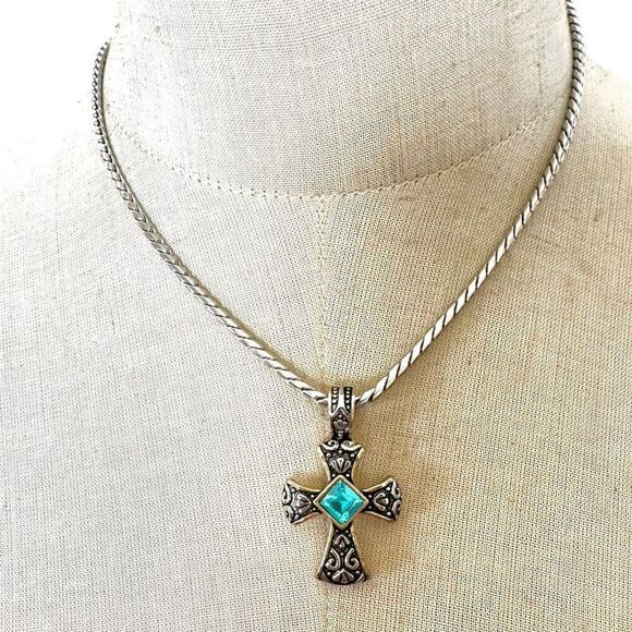 Cookie Lee Gem Cross Necklace - Picture 2 of 9